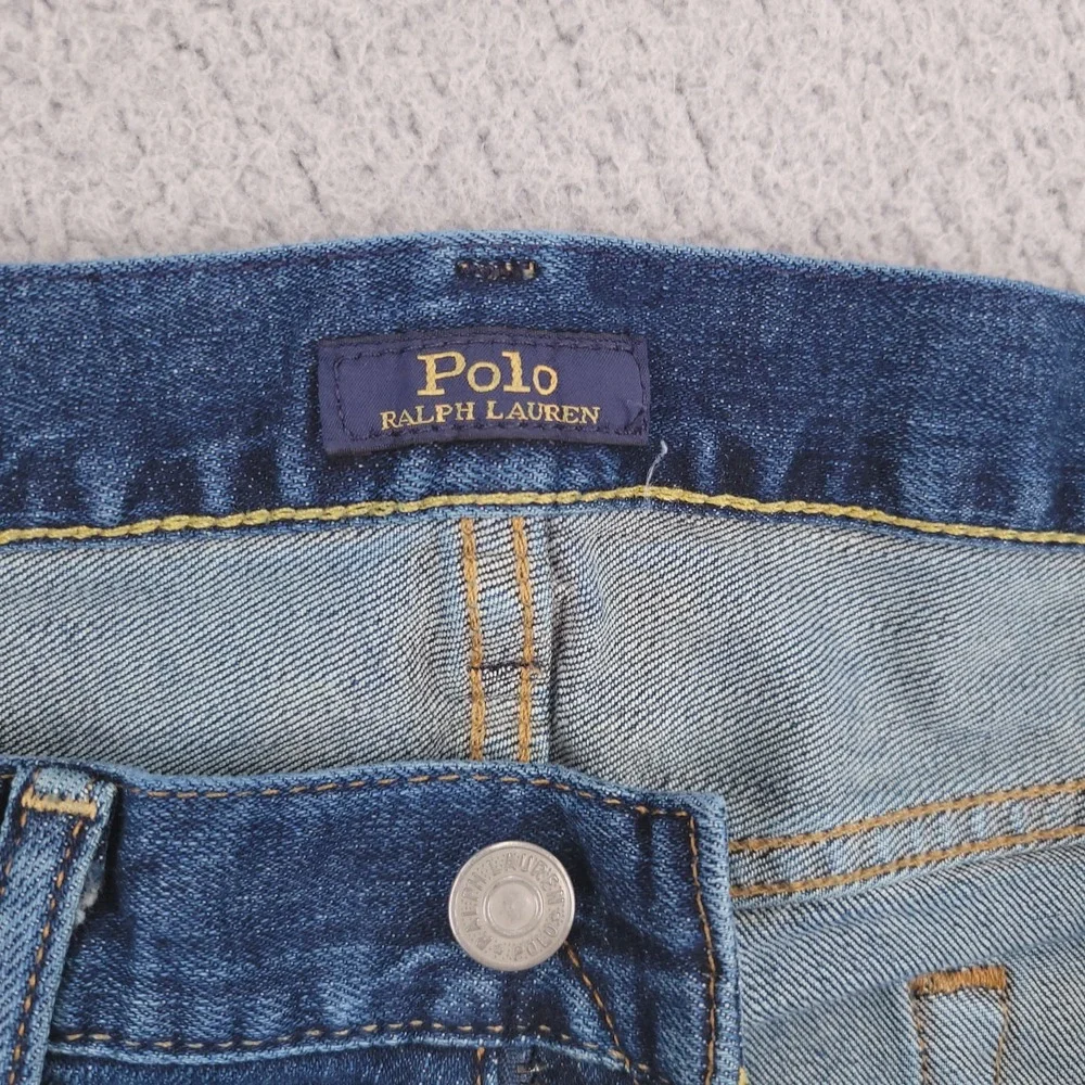 POLO Ralph Lauren Jeans Mens Size 34x30 Varick Slim Straight Medium Wash Denim